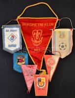 cca 1950-70 15 db különböző, régi külföldi sport klub zászló / Sports flags from Slovakia. Romania, Germany