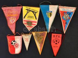 cca 1950-70 15 db különböző, régi külföldi  sport klub zászló / Sports flags from Slovakia. Romania,...