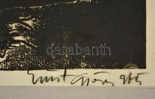 Ezüst György (1935-): Magány. Monotípia, papír, jelzett, 59×40 cm