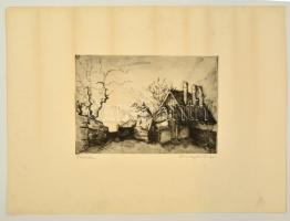 Remsey Jenő (1885-1970): Zsákutca. Rézkarc, papír, jelzett, 20×29 cm