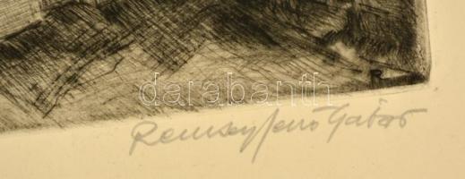 Remsey Jenő (1885-1970): Zsákutca. Rézkarc, papír, jelzett, 20×29 cm