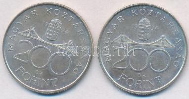 1994. 200Ft Ag "Deák" (2x) T:1- kis patina
Adamo F13.1