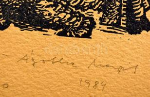 Ágotha Margit (1938-2015 ):  Intermediumok IX. Fablian. Litográfia (32/100), merített papír, jelzett...