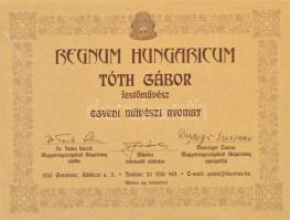 Hajdúszoboszló, Regnum Hungaricum, egyedi művészi nyomat, Tóth Gábor festőművész, fa keretben, 12x16...