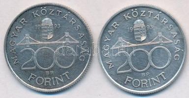 1993. 200Ft Ag "MNB" (2x) T:1-,2
Adamo F13