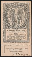 cca 1910 Bizonyítvány a húsvéti szent gyónás elvégzéséről a budavári koronázó templomban, 13x7,5 cm