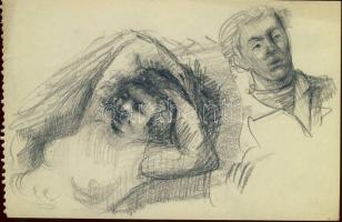 15 db karikatúra, rajz és vázlat különböző művészektől (érdekes tétel)