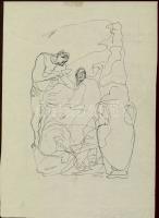 15 db karikatúra, rajz és vázlat különböző művészektől (érdekes tétel)