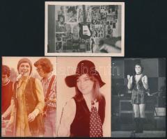 cca 1960-1980 Kovács Kati énekesnő, 9 db eredeti vintage fotója különféle helyeken és öltözetben