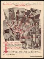 A "Pontos idő" óraüzem reklám szórólapja