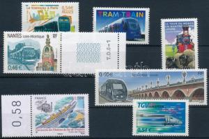2003-2011 Vonat motívum 5 klf bélyeg + 2 ívszéli szelvényes, 2003-2011 Train 5 stamps + 2 with margin