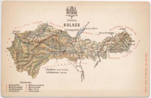 Kolozs vármegye térképe; kiadja Károlyi Gy. / Map of Kolozs county