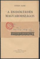 1938 Bp., Stern Samu: A zsidókérdés Magyarországon, tiszteletpéldány, kiadja a Pesti Izr. Hitközség, 32p