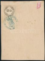 1859 Győr, igazolási jegy / Legitimationskarte, okmánybélyeggel