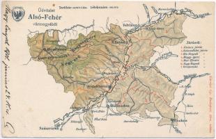 Alsó-Fehér vármegye térképe; kiadja Károlyi Gy. / Map of Alsó-Fehér county (EK)