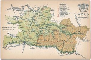 Arad vármegye térképe; kiadja Károlyi Gy. / Map of Arad county
