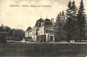 Homonna, Humenné; Andrássy Sándor gróf várkastélya, Waller Mór kiadása / castle (EK)