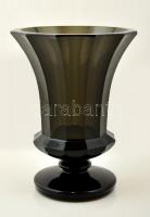 Moser glória váza, fújt, anyagában színezett, apró csorbákkal, jelzés nélkül, m: 30,5 cm, d:23 cm