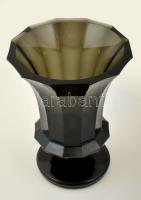 Moser glória váza, fújt, anyagában színezett, apró csorbákkal, jelzés nélkül, m: 30,5 cm, d:23 cm