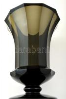 Moser glória váza, fújt, anyagában színezett, apró csorbákkal, jelzés nélkül, m: 30,5 cm, d:23 cm