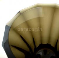 Moser glória váza, fújt, anyagában színezett, apró csorbákkal, jelzés nélkül, m: 30,5 cm, d:23 cm