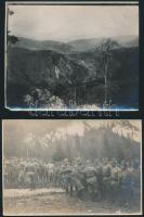 cca 1916-1917 Képes frontnapló 20 db nagyobb méretű, feliratozott fotó az olasz frontról. A 105. ezr...