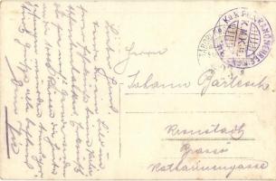 1915 K.u.K. ágyúezred katonái ételosztás közben, tábori konyha, csoportkép / WWI Austro-Hungarian ar...