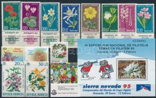 1959-2001 Flowers 10 sets + 1 block + 7 stamps 1959-2001 Virág motívum 10 klf sor + 1 blokk + 7 db ö...