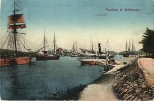 Metkovic, kikötő gőzhajókkal / port with steamships + K.u.K. Pionierdetachement - Mostar (EK)