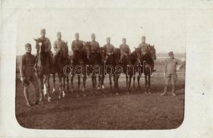 1916 Pola, K.u.K. lovaskatonák csoportképe / WWI Austro-Hungarian cavalrymen, 'K.u.K. Festungsartillerieregiment Nr. 4. Bespannungsabteilung Nr. 3.' group photo (EK)