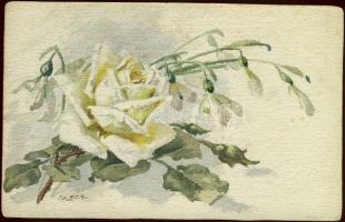 14 db rajz, karikatúra, grafika különböző művészektől (mindegyik szignált) Szép tétel jelképes áron!