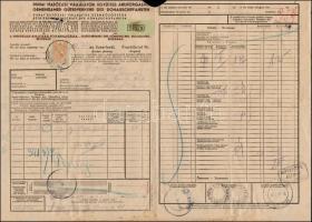 1941 Hajóraklevél / Bill of lading BŐS MOTOROS