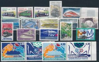 1970-1996 Vasút motívum 17 klf bélyeg, 1970-1996 Railway 17 stamps