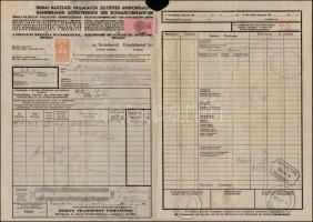 1942 Hajóraklevél / Bill of lading MOTOR 10