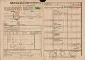 1941 Hajóraklevél / Bill of lading "PÁRKÁNY MOTOROS"