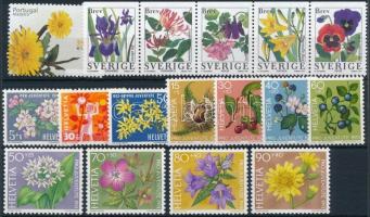 1973-2000 Flower 2 sets + 9 stamps 1973-2000 Virág motívum 2 sor + 9 klf önálló érték