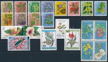 1974-1999 Virág motívum 3 sor + 10 klf önálló érték, 1974-1999 Flower 3 sets + 10 stamps