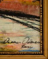 Diener jelzéssel: Szajna, pasztell, papír, üvegezett fa keretben, 29×41 cm