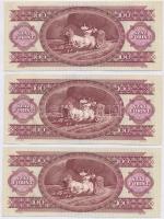 1989. 100Ft (3x) sroszámkövetők T:I- törés nélküli hajtás