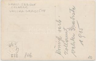 1915 Johann Eilingsfeld (1877-1967): Veliko Gradište, a szerb királyi vámhivatal romjai, fotólap, sz...