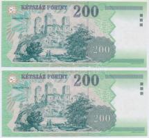 1998. 200Ft (2x) "FB" sorszámkövetők T:I