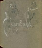 15 db rajz, karikatúra, grafika különböző művészektől egyedi technika (majdnem mindegyik szignált) S...