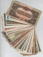 30db-os vegyes magyar pengő bankjegy tétel, közte "A Vöröshadsereg Parancsnoksága" T:III,III-