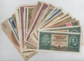 30db-os vegyes magyar pengő bankjegy tétel, közte "A Vöröshadsereg Parancsnoksága" T:III,I...