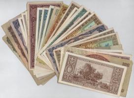 30db-os vegyes magyar pengő bankjegy tétel, közte "A Vöröshadsereg Parancsnoksága" T:III,I...