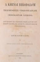 Lóczy Lajos: A khinai birodalom természeti viszonyainak és országainak leírása. Bp., 1886, Természettudományi Társulat (Természettudományi Könyvkiadó Vállalat 26.). Számos illusztrációval, egy kicsit sérült térképmelléklettel. Kicsit kopott félbőr kötésben, jó állapotban. /  With illustrations and a map. In a slightly worn out half leather bindign, in good condition.