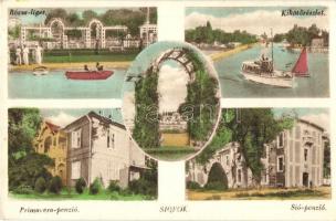 Balaton - 4 db RÉGI városképes lap, Siófok / 4 pre-1945 town-view postcards
