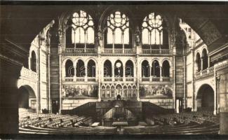 Budapest V. Országház, Felső ülésterem, A képviselőház ülésterme, belsők - 2 db RÉGI képeslap / 2 pr...