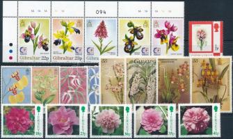 1977-1995 Virág motívum 3 db sor + 5 klf önálló érték, 1977-1995 Flower 3 sets + 5 stamps