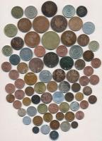 Vegyes külföldi fémpénz tétel ~330g-os súlyban, közte 2db sérült ezüstpénz és néhány hamis darab T:v...